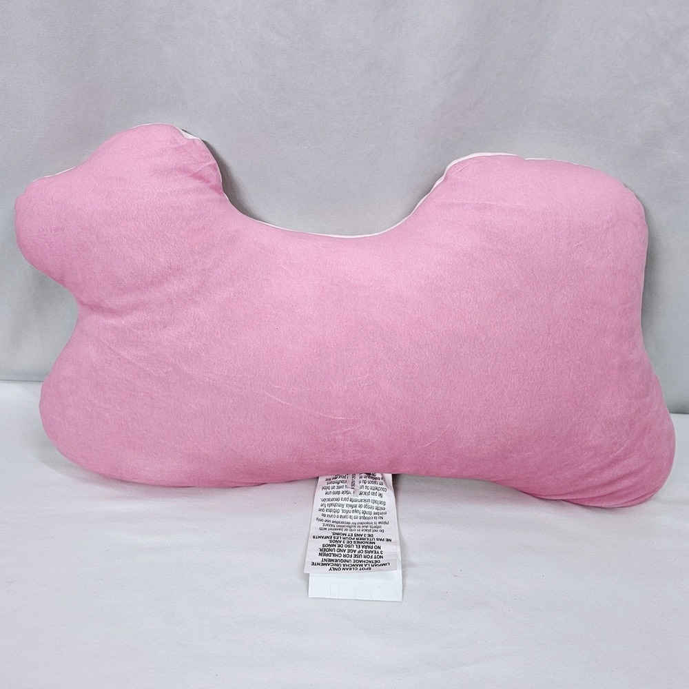 Barbie Pink Bone Shaped Plush Large Pillow Dreamhouse Decor Girls Heart Logo - Picture 4 of 10